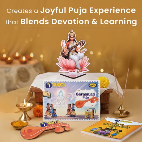 Saraswati Puja Kit for Kids - Inspiring Learning, Wisdom & Devotion (Aged 4+)