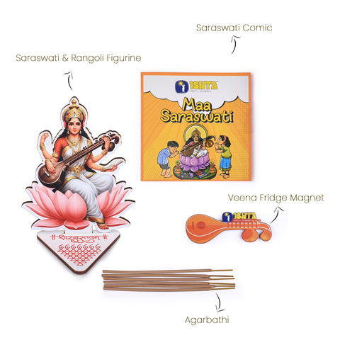 Saraswati Puja Kit for Kids - Inspiring Learning, Wisdom & Devotion (Aged 4+)