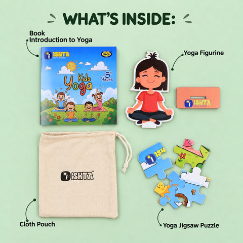 Yoga Kit for Kids - 5+ Years | Yoga Book, Puzzles & Figurine