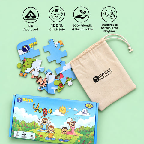 Yoga Kit for Kids - 5+ Years | Yoga Book, Puzzles & Figurine