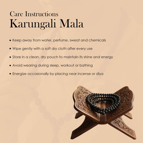 Karungali Mala 6mm Beads with Sumeru Bead Govt Certified Original