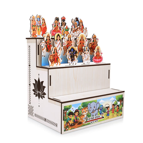 Dasara Doll Stand for Kids 10+ Years | 3-Step DIY Navratri Golu Display Kit