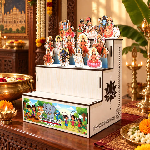 5-Step Dasara Doll Stand Combo (Pack of 4) | Festive Display Setup