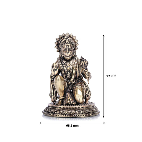 Lord Hanuman with Gada Brass Idol