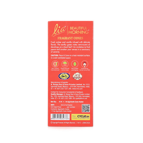 Beautiful Morning Pack of 3 Incense Cones - Lia Connoisseur Series