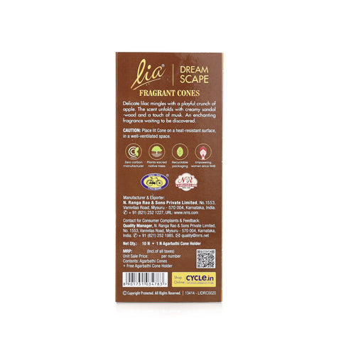 Dream Scape Pack of 3 Incense Cones - Lia Connoisseur Series