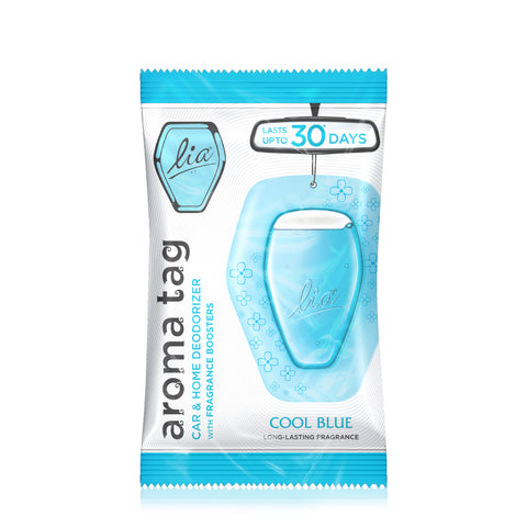 Cool Blue Aroma Tag | Spill-Free Freshness Anywhere