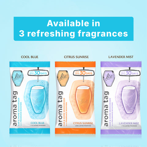 Cool Blue Aroma Tag | Spill-Free Freshness Anywhere
