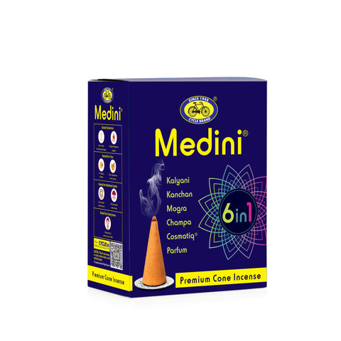 Medini 6 in 1 Premium Incense Cones – Natural, Charcoal-Free for Daily Rituals