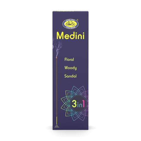 Medini Three in One Agarbatti | Floral, Woody & Sandalwood Assorted Incense Pack