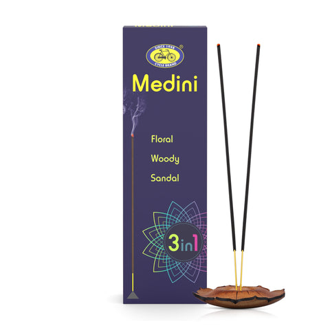 Medini Three in One Agarbatti | Floral, Woody & Sandalwood Assorted Incense Pack