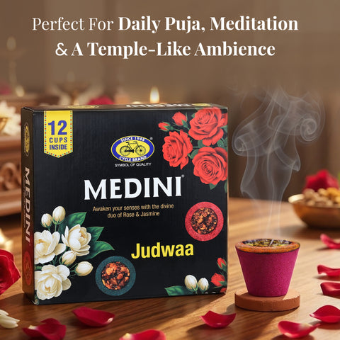 Medini Premium Judwa Cup Sambrani - Rose, Jasmine