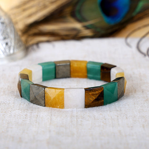 Money Magnet Flat Rectangular Bead Bracelet Spiritual Wear