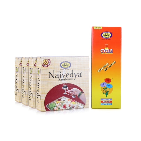 Naivedya Sambrani Cups + Three in One Agarbatti