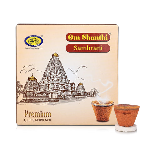 Om Shanthi Premium Cup Sambrani | Dhoop Cups for Puja & Home