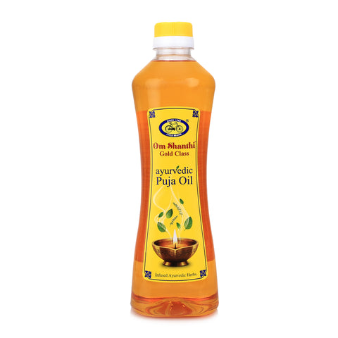 Om Shanthi Gold Class Ayurvedic Puja Oil | 1 L
