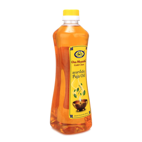 Om Shanthi Gold Class Ayurvedic Puja Oil | 1 L