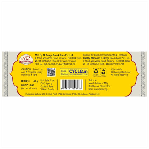 Om Shanthi Pure Vibhuti - Pack of 3