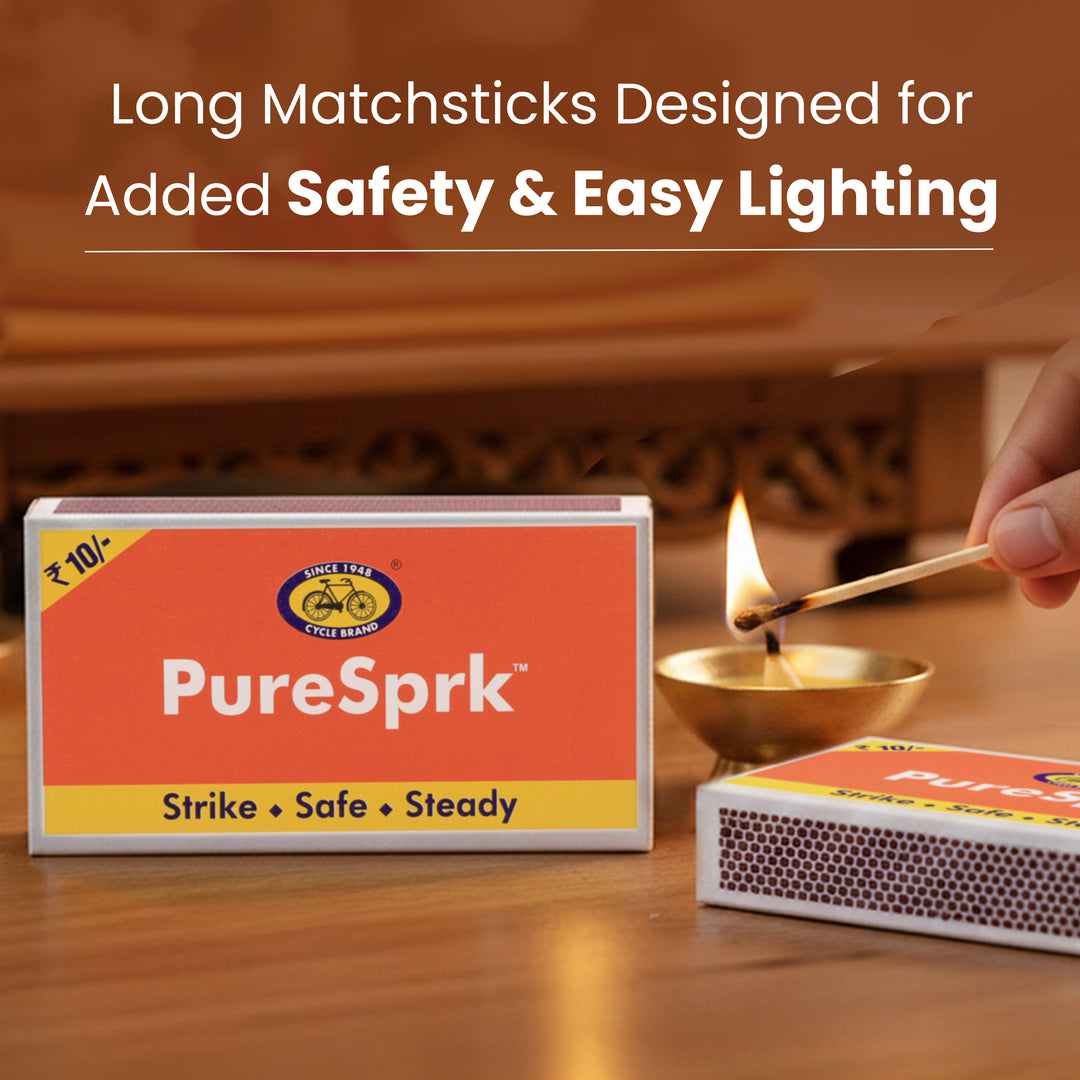 PureSprk Matchbox - 215 Sticks | Pack of 5 | Long, Safe & Smooth – Cycle.in