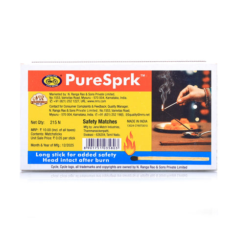 PureSprk Matchbox - 1,075 Sticks | Pack of 5
