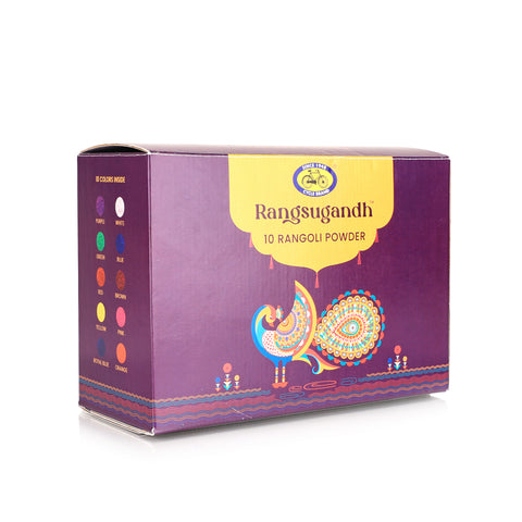Rangoli Colors with Squeeze Bottles – 10 Colors, 100 g Each