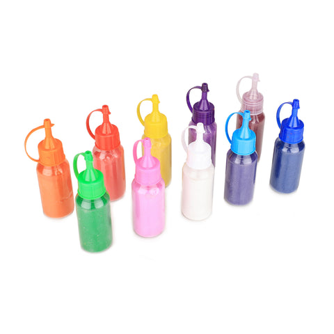 Rangoli Colors with Squeeze Bottles – 10 Colors, 100 g Each
