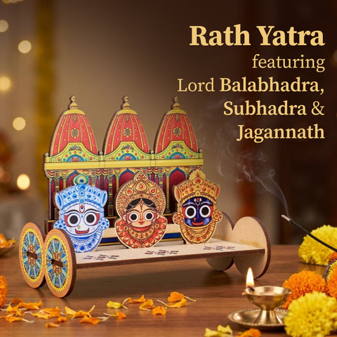 Rath Yatra DIY Wooden Chariot Set (14cm)