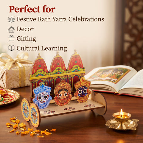 Rath Yatra DIY Wooden Chariot Set (14cm)