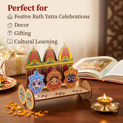 Rath Yatra DIY Wooden Chariot Set (14cm)