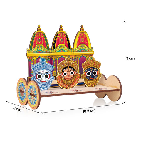 Rath Yatra DIY Wooden Chariot Set (14cm)