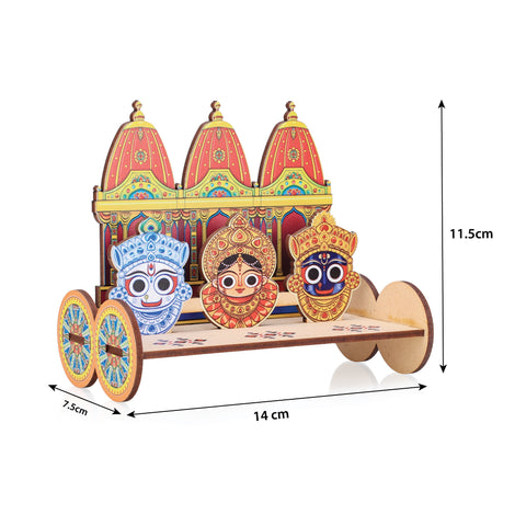 Rath Yatra DIY Wooden Chariot Set (14cm)