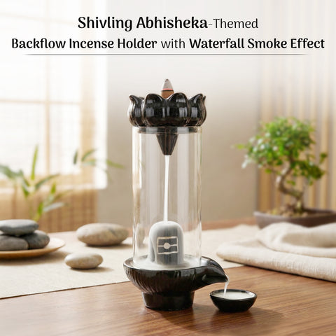 Abhishekam to Shivling Backflow Incense Burner Set with 20 Cones
