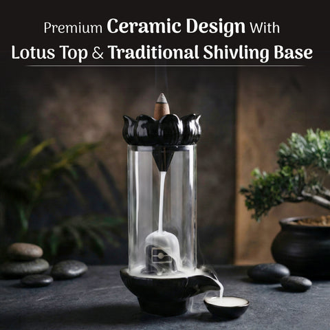 Abhishekam to Shivling Backflow Incense Burner Set with 20 Cones
