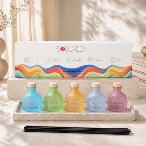 Elements Mini Reed Diffuser Set | 5 x 45 ml, 20 N Fibre Reed Sticks