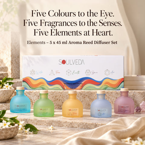 Elements Mini Reed Diffuser Set | 5 x 45 ml, 20 N Fibre Reed Sticks