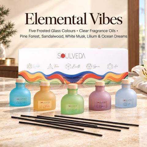 Elements Mini Reed Diffuser Set | 5 x 45 ml, 20 N Fibre Reed Sticks