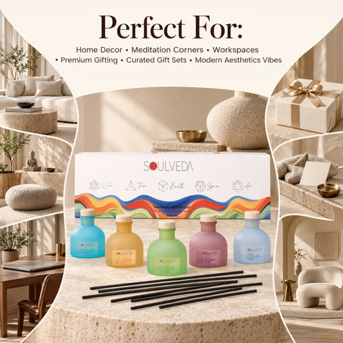 Elements Mini Reed Diffuser Set | 5 x 45 ml, 20 N Fibre Reed Sticks