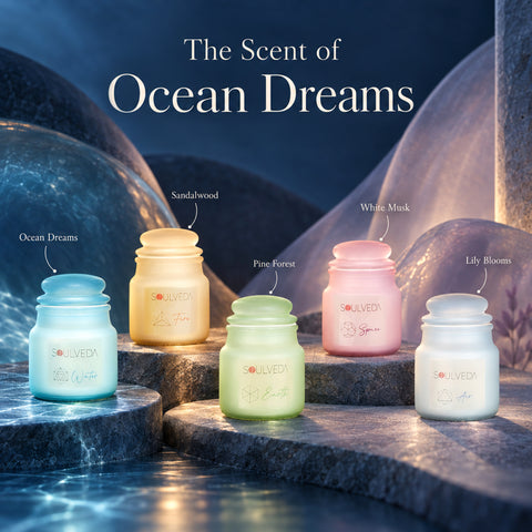 Soul Elements Scented Glass Jar Candle Set | Pack of 5, 80 g Each