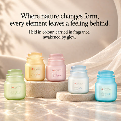 Soul Elements Scented Glass Jar Candle Set | Pack of 5, 80 g Each