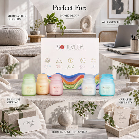 Soul Elements Scented Glass Jar Candle Set | Pack of 5, 80 g Each