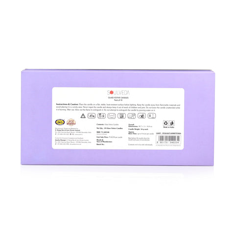 Elements of Nature Wellness Range - Glass Votive Candles | Pack of 10