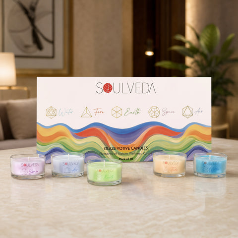 Elements Scented Glass Votive Candle Set | Pack of 10, 16 g Each