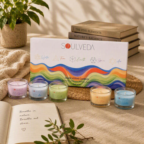 Elements Scented Glass Votive Candle Set | Pack of 10, 16 g Each