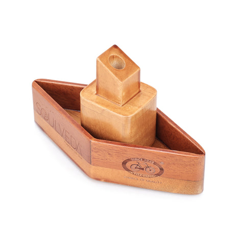 2-in-1 Steamer Boat Wooden Incense Holder & Ash Catcher | Agarbatti Stand & Incense Cone Holder | Heat Resistant, Easy to Clean | Ideal for Pooja, Meditation, Yoga, Home & Office Decor