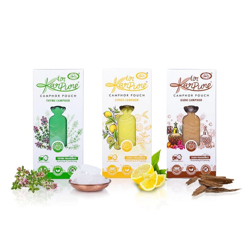 Camphor Pouch Combo Oudh Citrus & Thyme Fragrance Diffuser (3 x 60 g)