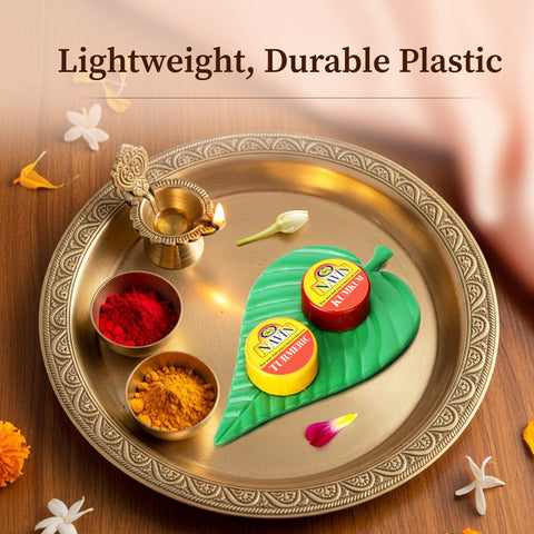 Leaf-Style Thambulam Kit with Kumkum & Turmeric 10 nos (Pack of 2)