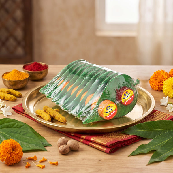 Leaf-Style Thambulam Kit with Kumkum & Turmeric 10 nos (Pack of 2)