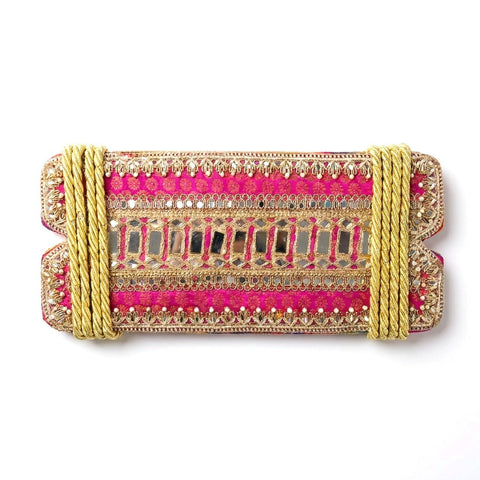 Pink Mirror Work Jhula Patri for Hariyali Teej