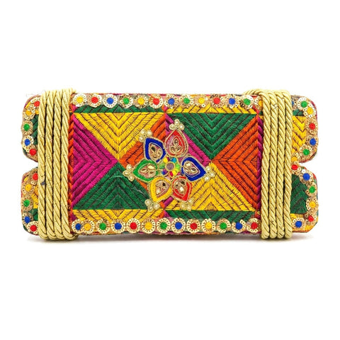 Multicolor Phulkari Embroidery Jhula Patri for Teej