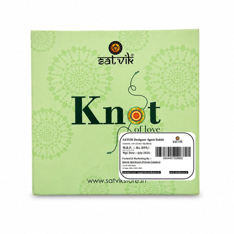 Aesthetically Adorned Gayatri Mantra Agate Stone Rakhi